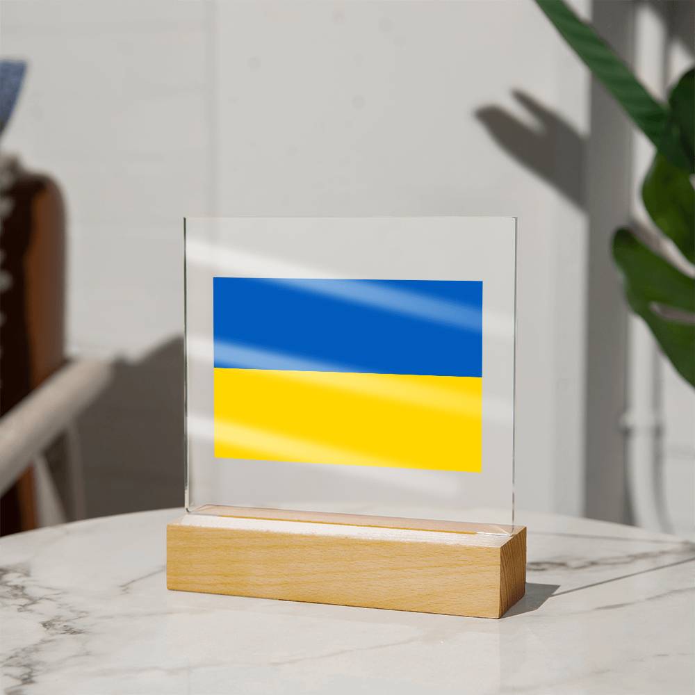 FLAG OF UKRAINE - SQUARE ACRYLIC PLAQUE