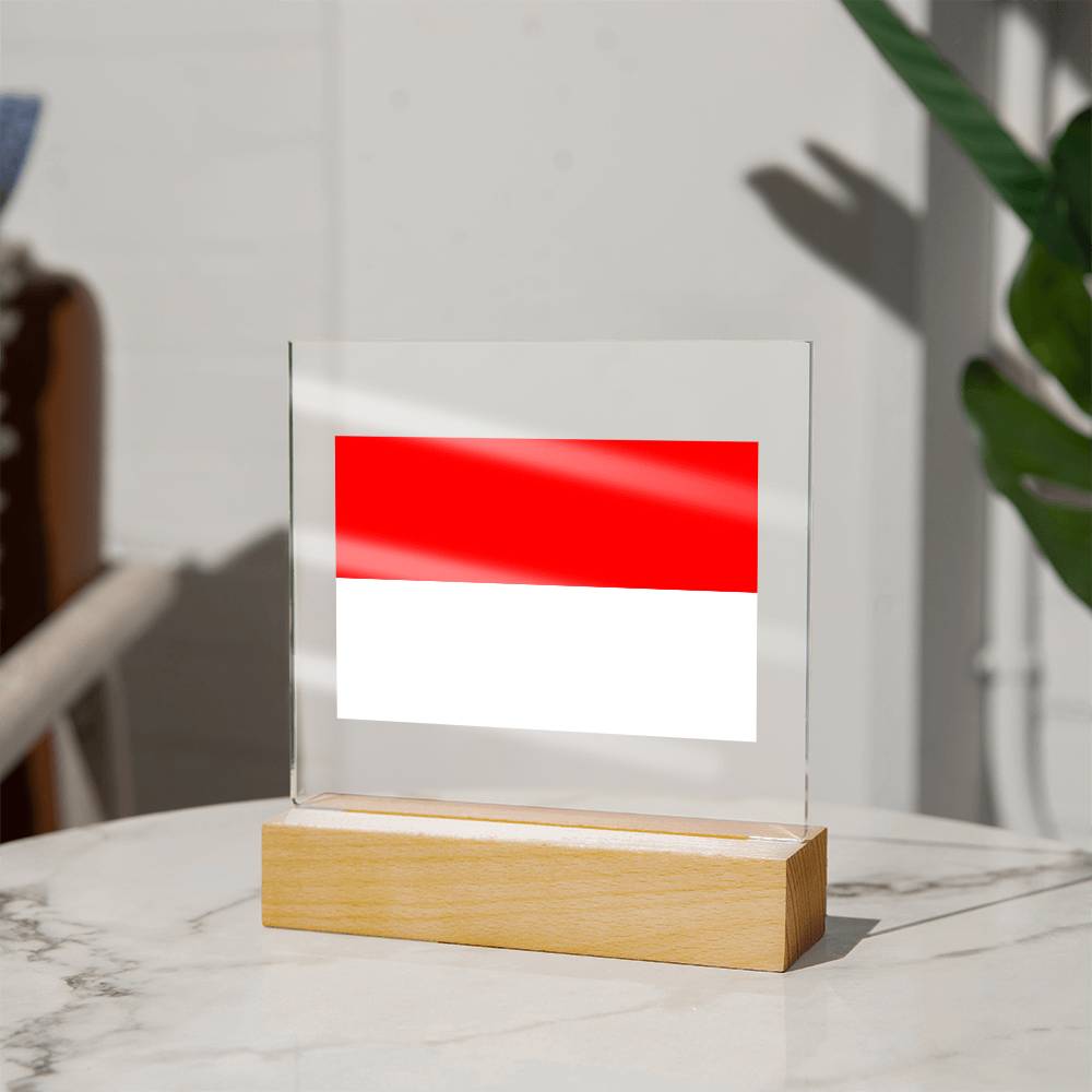 FLAG OF INDONESIA - SQUARE ACRYLIC PLAQUE