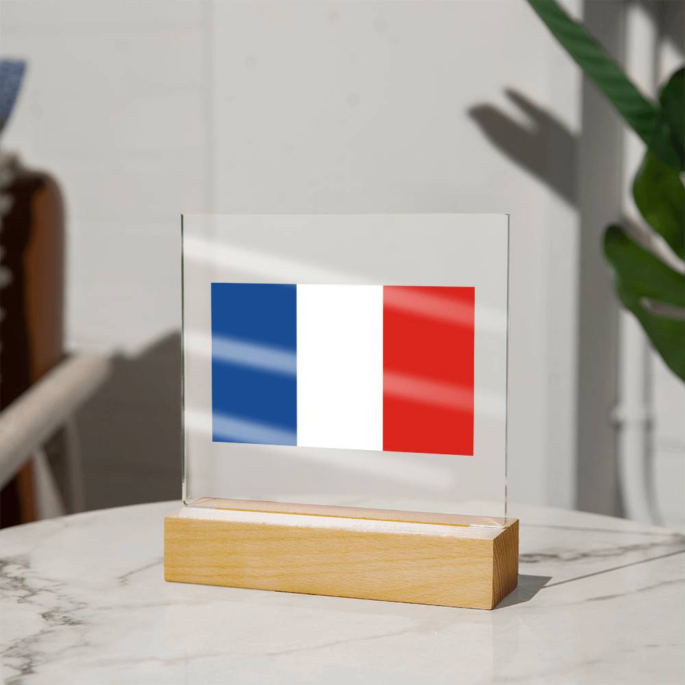 FLAG OF FRANCE - SQUARE ACRYLIC PLAQUE