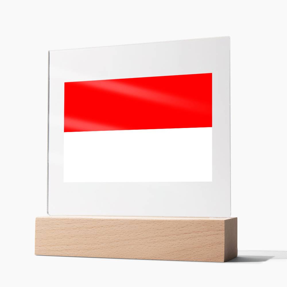 FLAG OF INDONESIA - SQUARE ACRYLIC PLAQUE