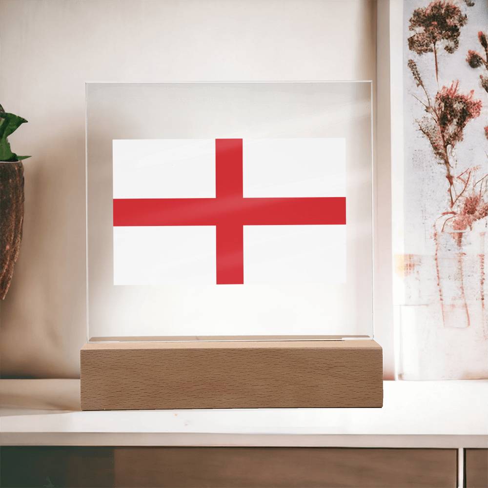 FLAG OF ENGLAND - SQUARE ACRYLIC PLAQUE