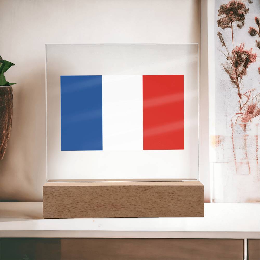 FLAG OF FRANCE - SQUARE ACRYLIC PLAQUE