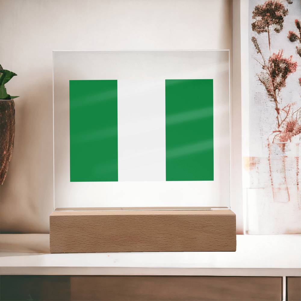 FLAG OF NIGERIA - SQUARE ACRYLIC PLAQUE