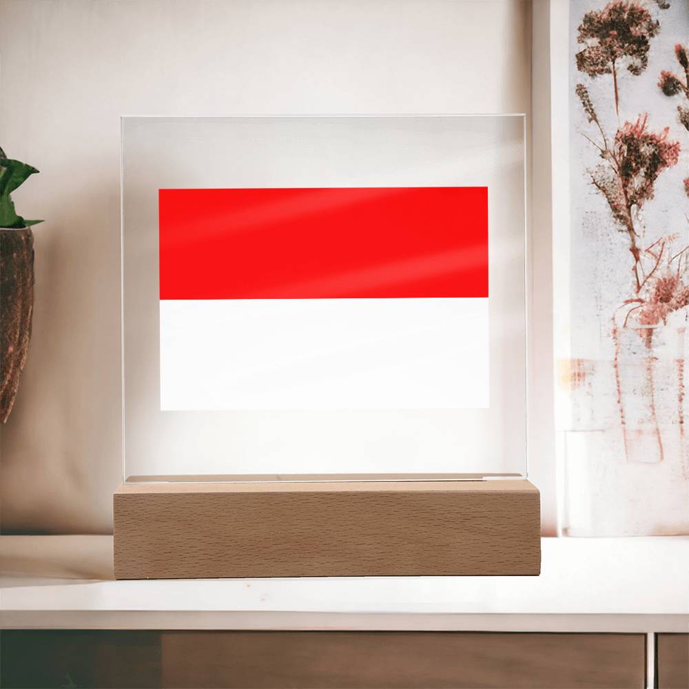 FLAG OF INDONESIA - SQUARE ACRYLIC PLAQUE