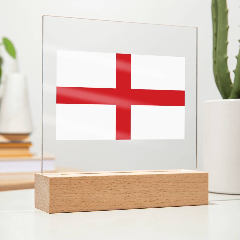 FLAG OF ENGLAND - SQUARE ACRYLIC PLAQUE