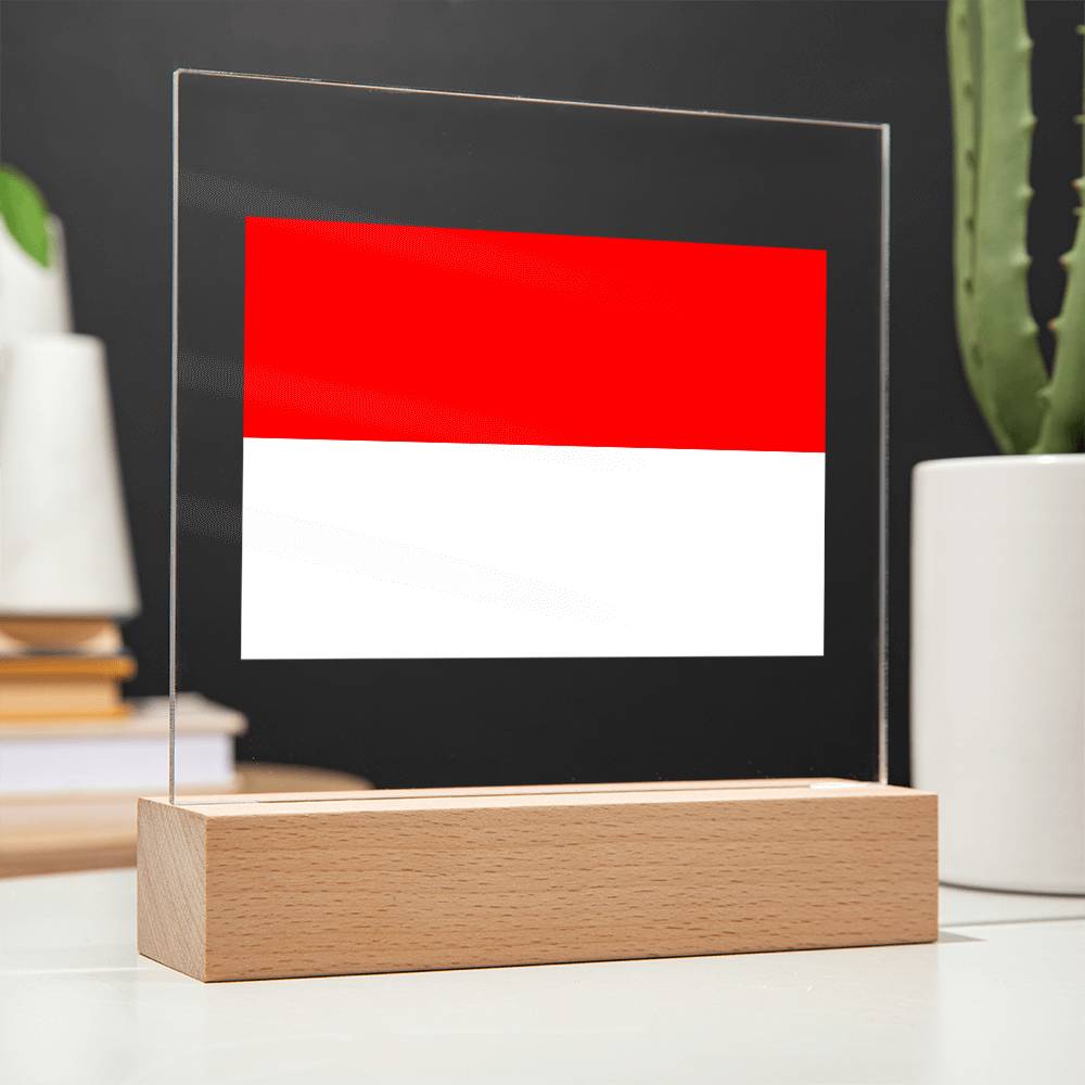 FLAG OF INDONESIA - SQUARE ACRYLIC PLAQUE