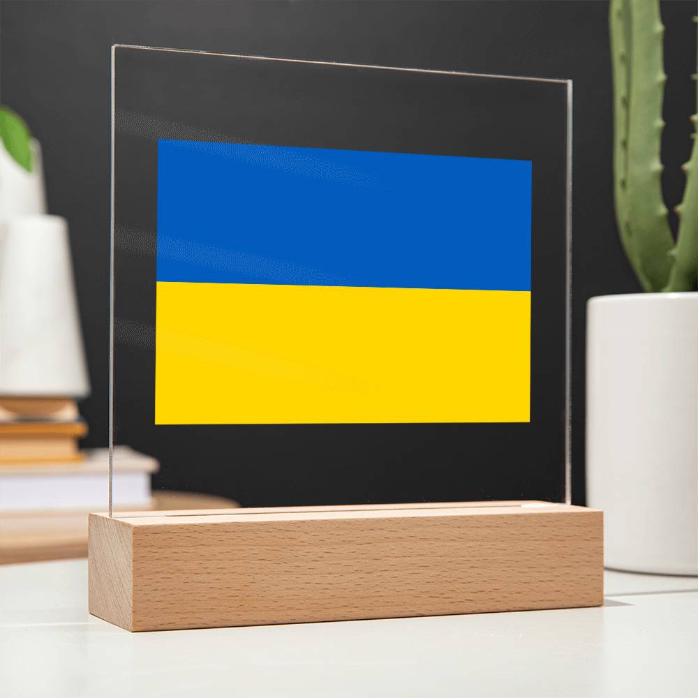 FLAG OF UKRAINE - SQUARE ACRYLIC PLAQUE