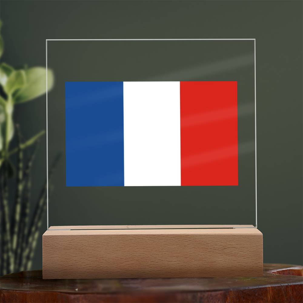 FLAG OF FRANCE - SQUARE ACRYLIC PLAQUE