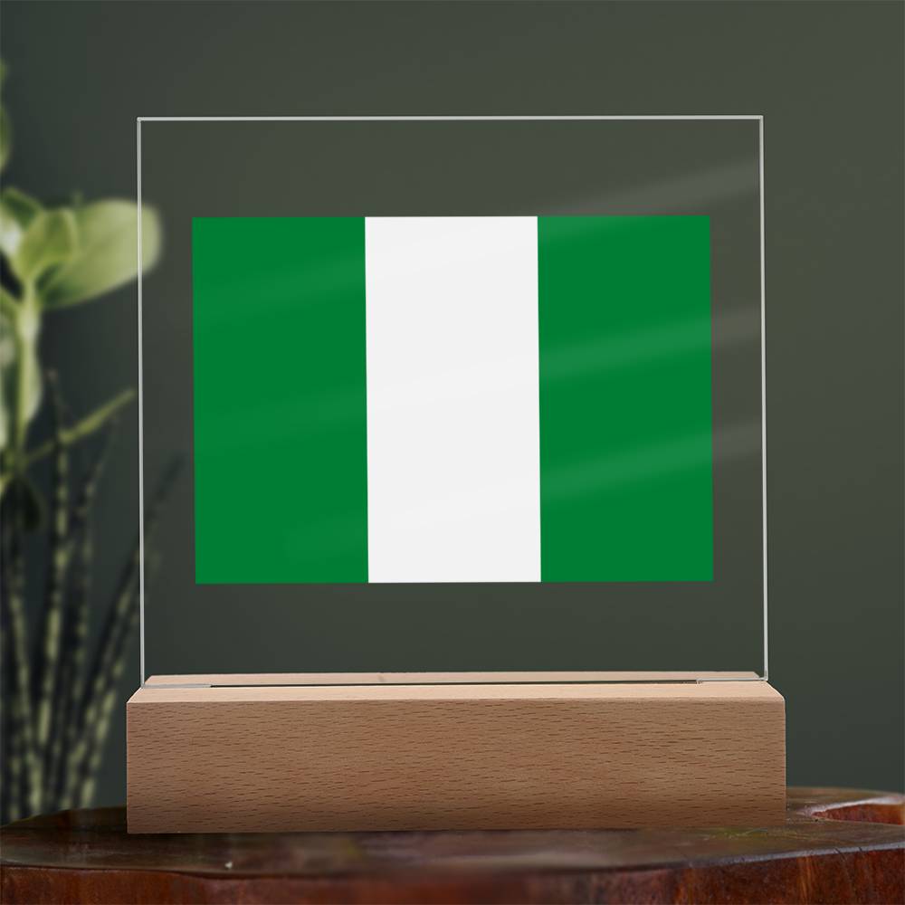 FLAG OF NIGERIA - SQUARE ACRYLIC PLAQUE