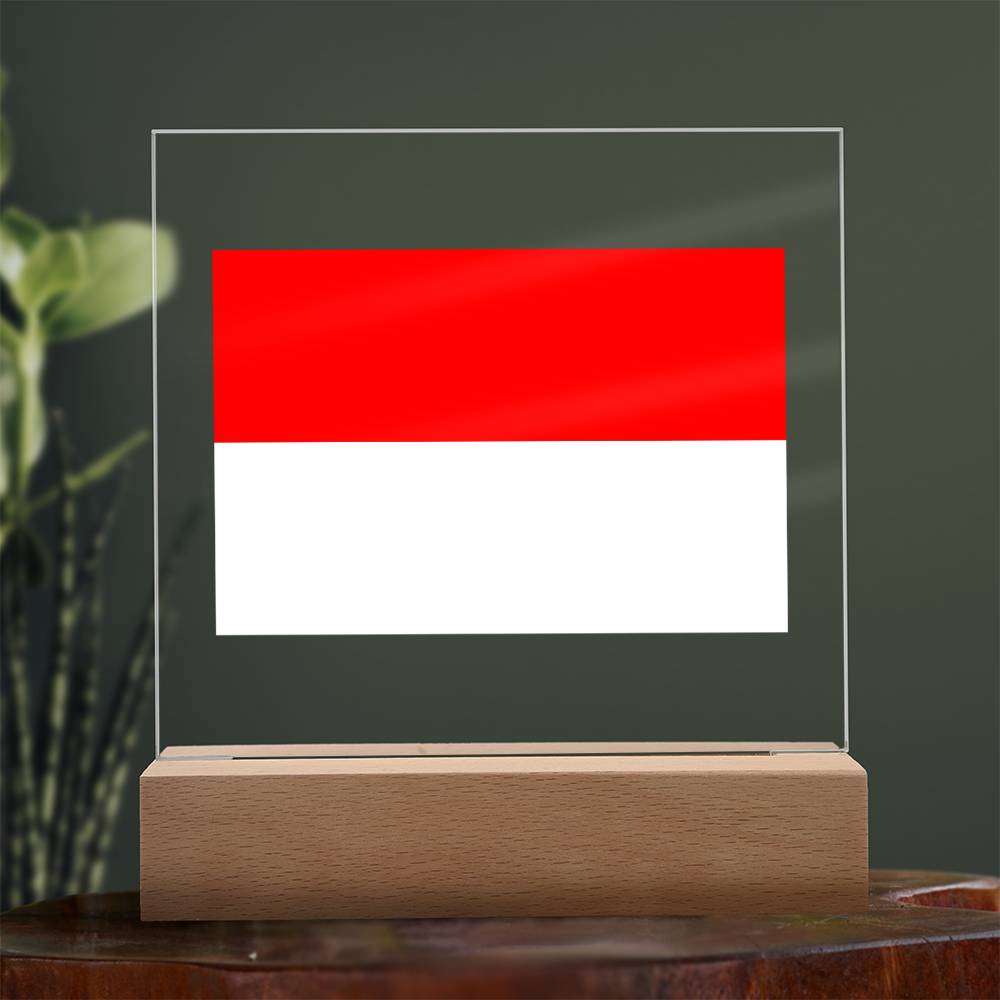 FLAG OF INDONESIA - SQUARE ACRYLIC PLAQUE