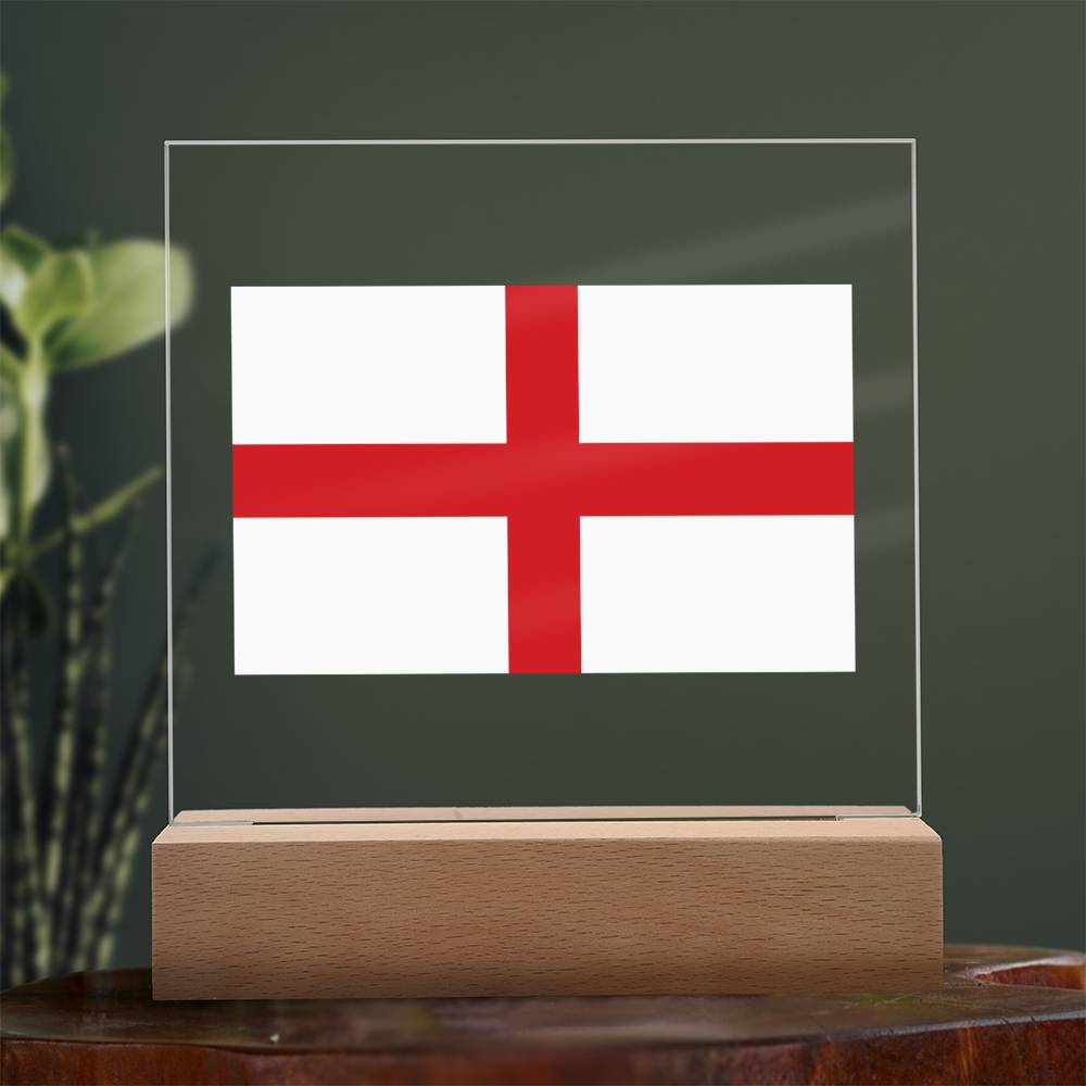 FLAG OF ENGLAND - SQUARE ACRYLIC PLAQUE