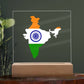 MAP WITH FLAG OF INDIA - SQUARE ACRYLIC PLAQUE