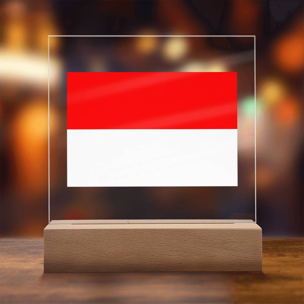 FLAG OF INDONESIA - SQUARE ACRYLIC PLAQUE