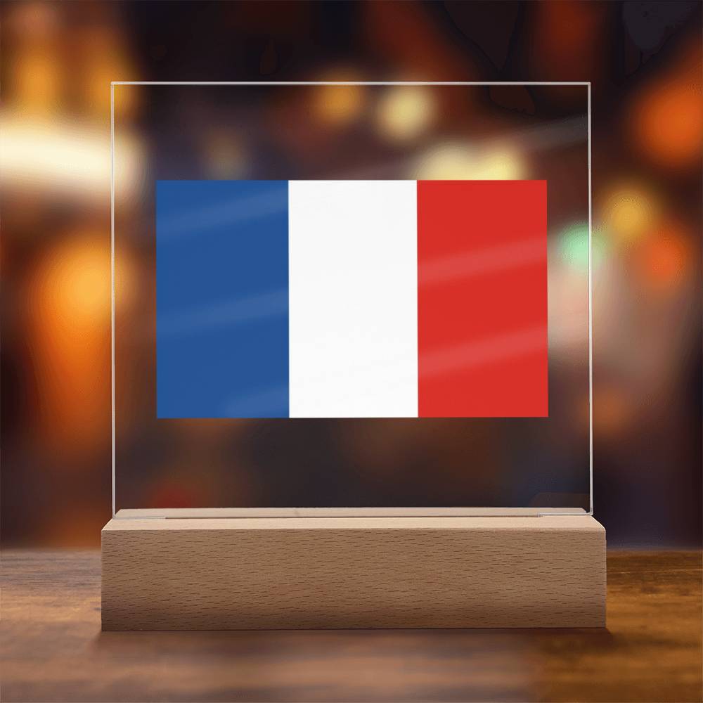 FLAG OF FRANCE - SQUARE ACRYLIC PLAQUE