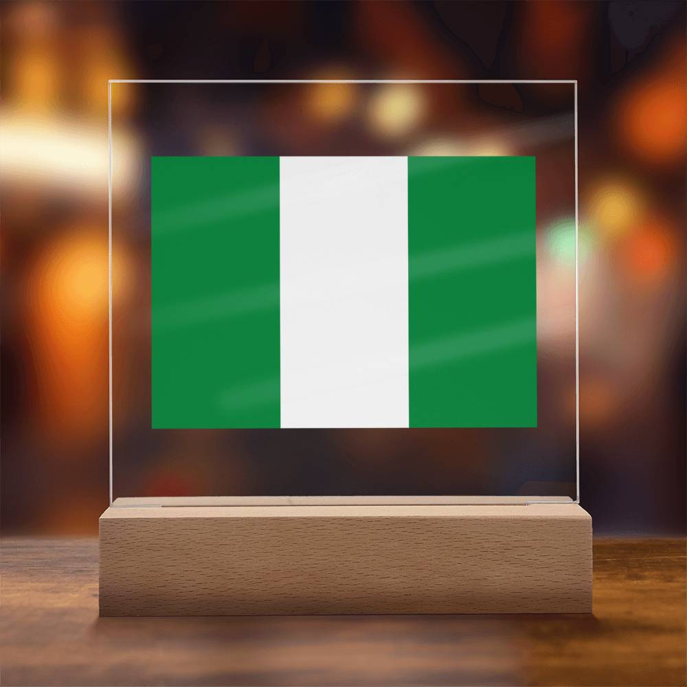 FLAG OF NIGERIA - SQUARE ACRYLIC PLAQUE