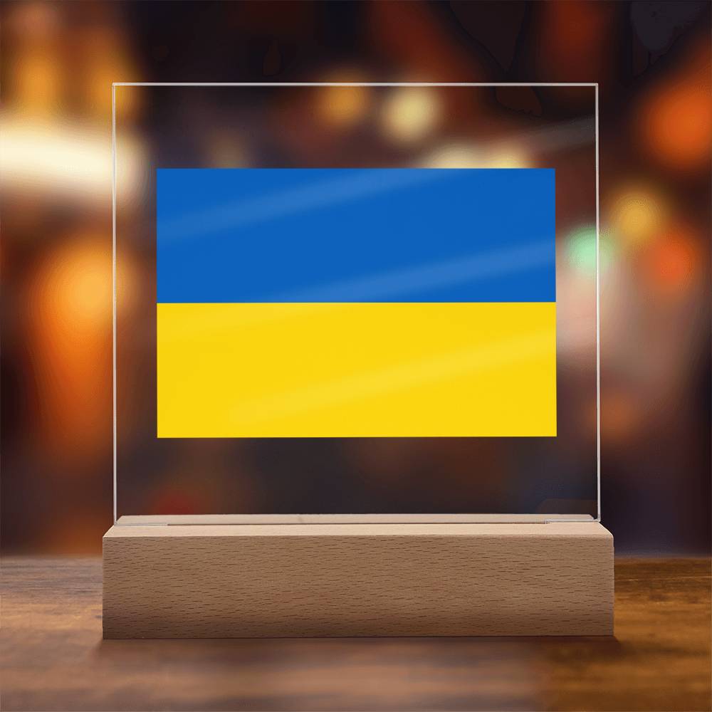 FLAG OF UKRAINE - SQUARE ACRYLIC PLAQUE