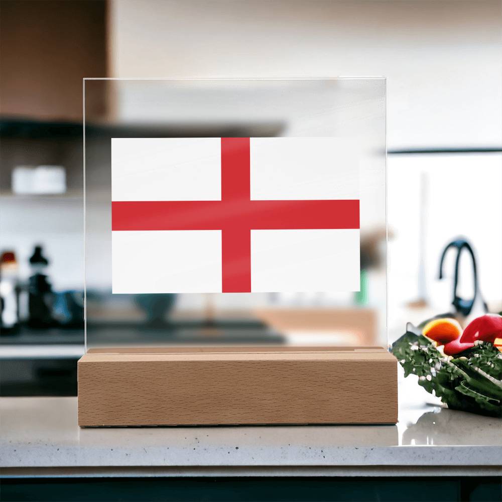 FLAG OF ENGLAND - SQUARE ACRYLIC PLAQUE