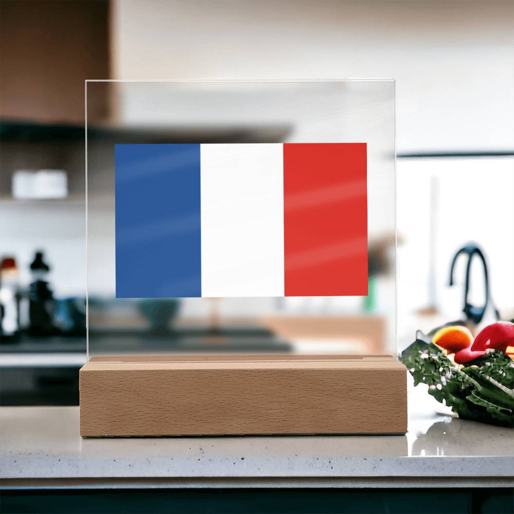 FLAG OF FRANCE - SQUARE ACRYLIC PLAQUE