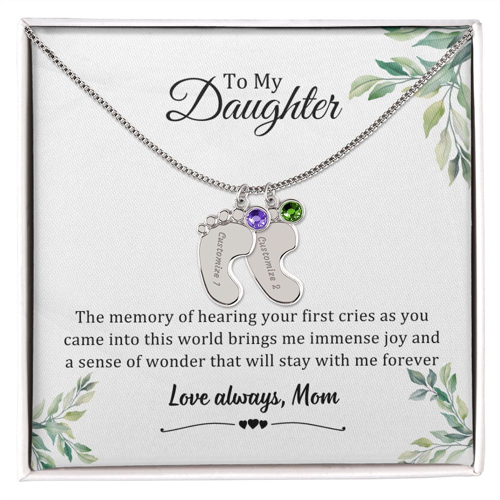 Daughter Gifts - The memory of hearing your first cries as you came into this world brings me immense joy