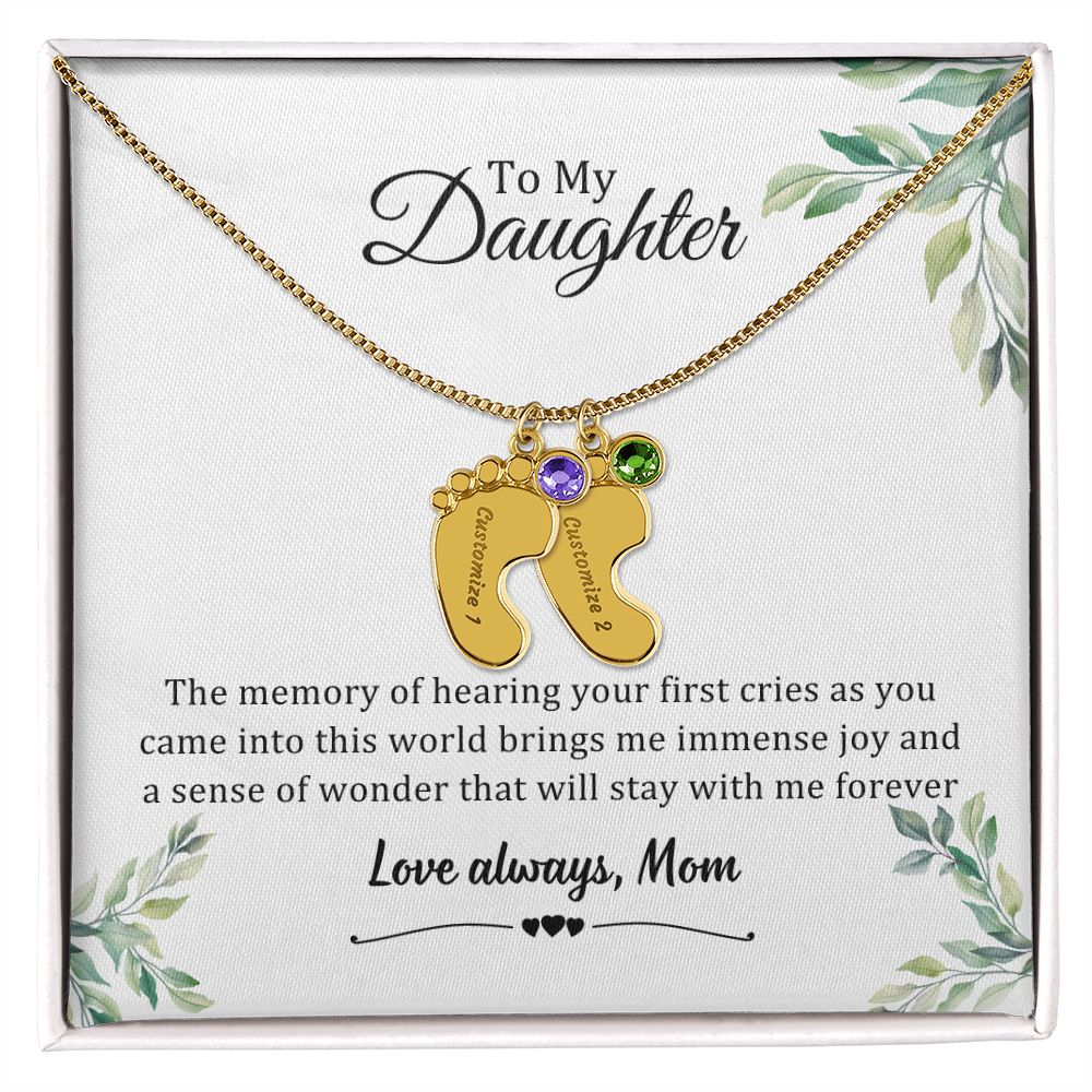 Daughter Gifts - The memory of hearing your first cries as you came into this world brings me immense joy