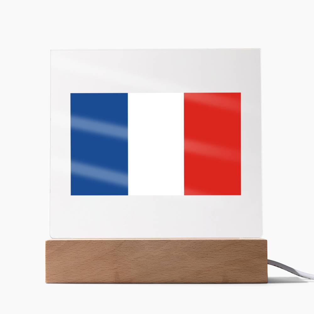 FLAG OF FRANCE - SQUARE ACRYLIC PLAQUE