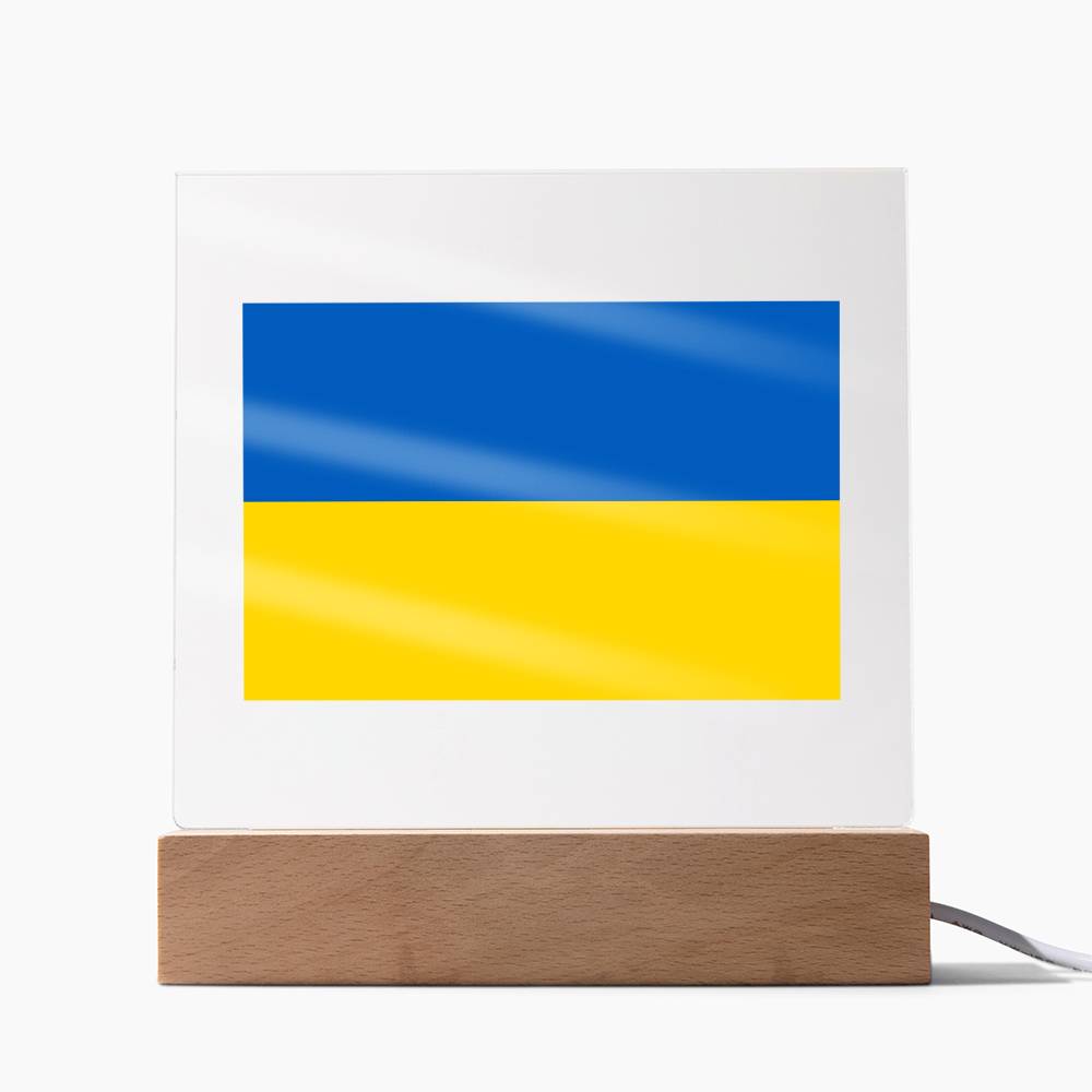 FLAG OF UKRAINE - SQUARE ACRYLIC PLAQUE