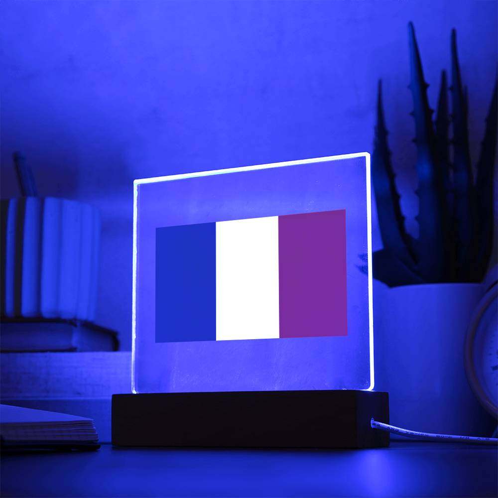 FLAG OF FRANCE - SQUARE ACRYLIC PLAQUE