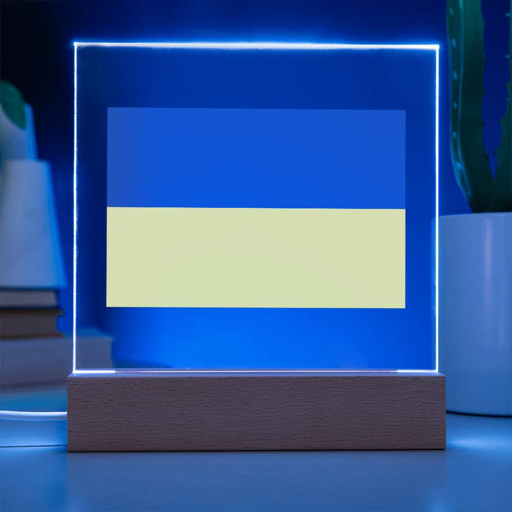 FLAG OF UKRAINE - SQUARE ACRYLIC PLAQUE