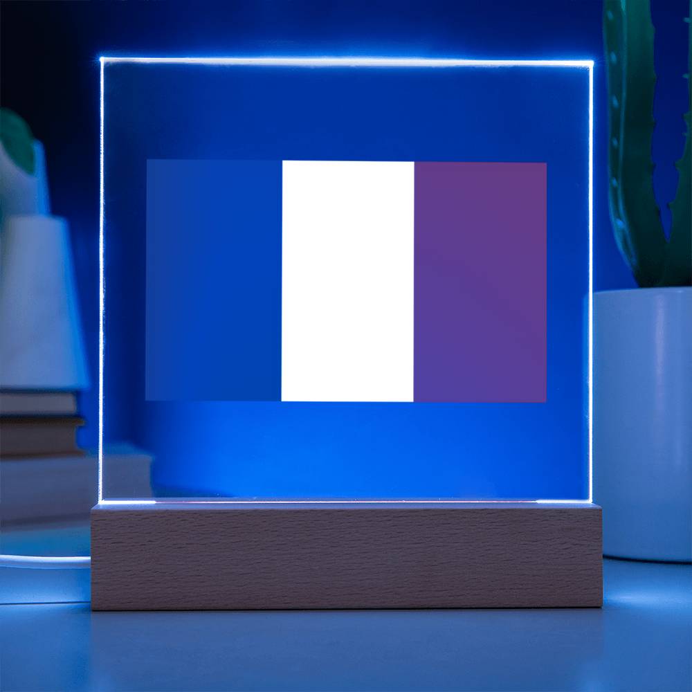 FLAG OF FRANCE - SQUARE ACRYLIC PLAQUE