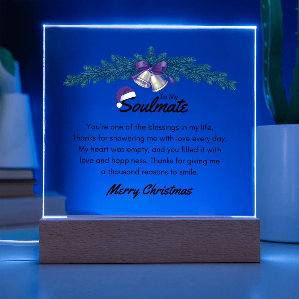 Christmas Gifts, To Soulmate, Acrylic Square Plaque, You Are One Of The Blessings In My Life