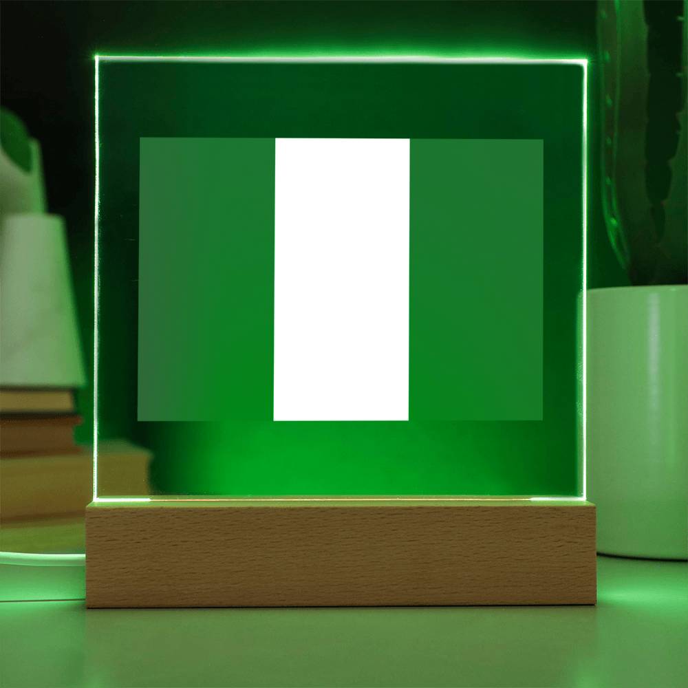 FLAG OF NIGERIA - SQUARE ACRYLIC PLAQUE