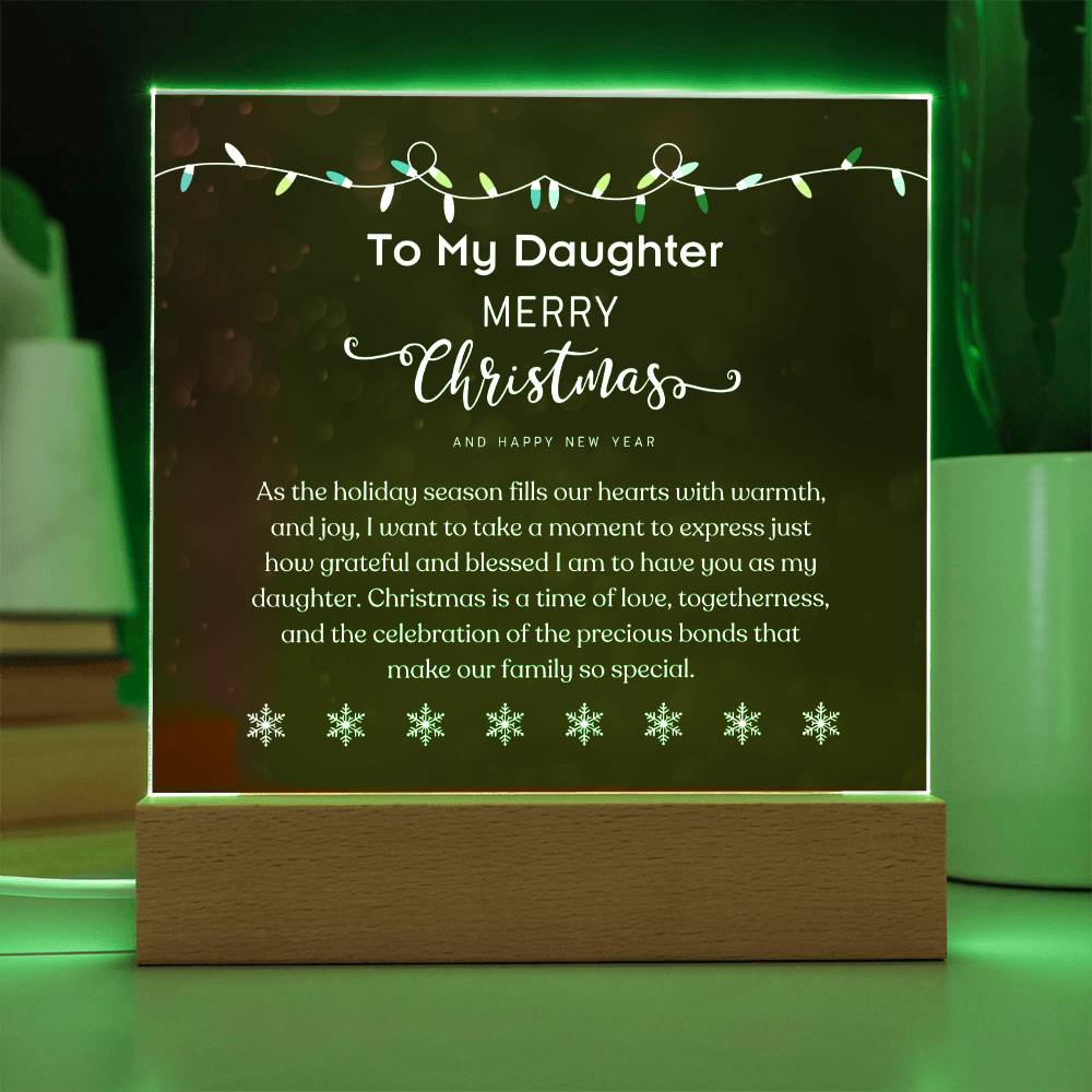 Christmas Gifts, To Daughter, Acrylic Square Plaque, As The Holiday Season Fills Our Hearts With Warmth And Joy