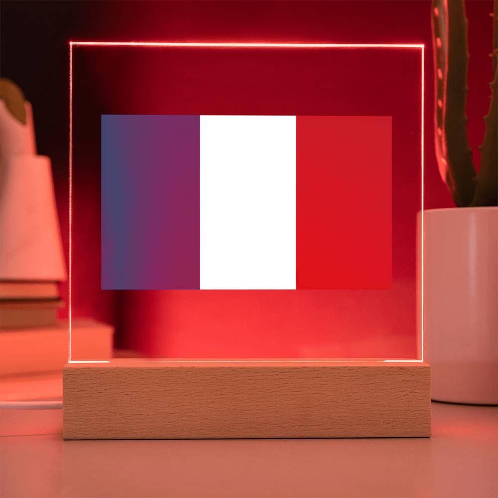 FLAG OF FRANCE - SQUARE ACRYLIC PLAQUE