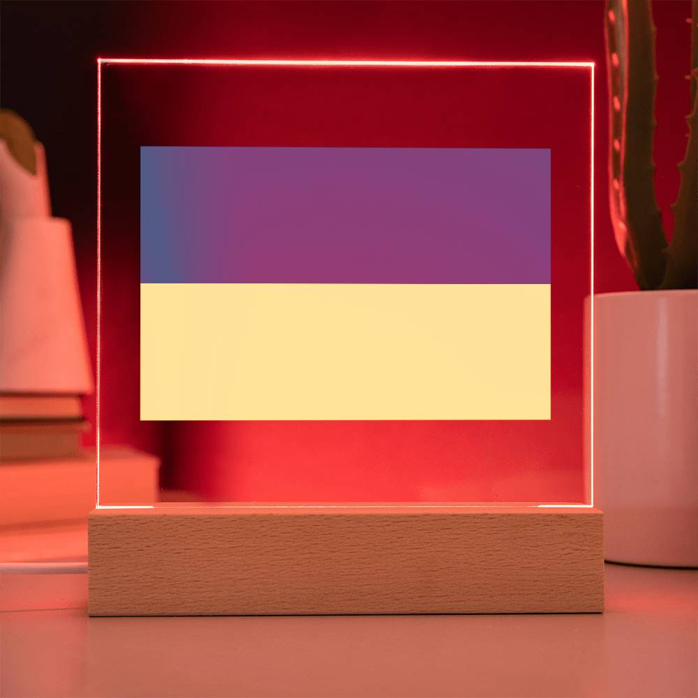 FLAG OF UKRAINE - SQUARE ACRYLIC PLAQUE