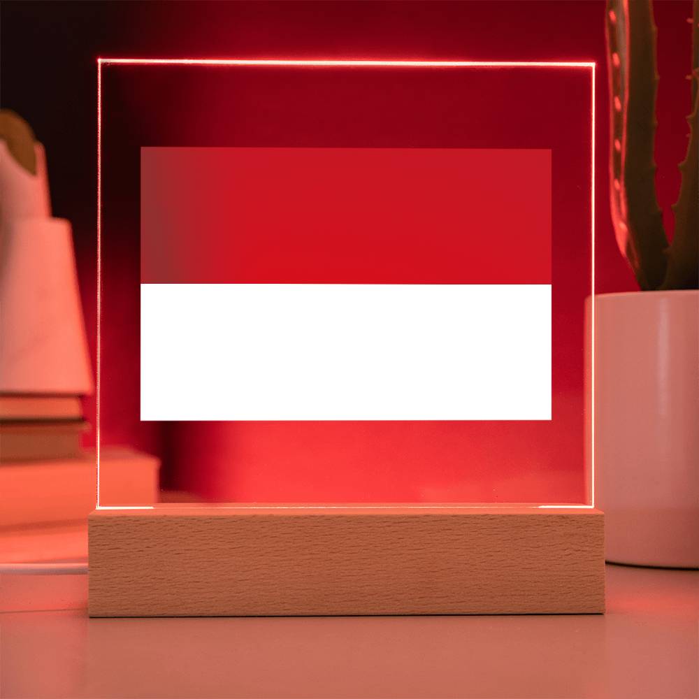 FLAG OF INDONESIA - SQUARE ACRYLIC PLAQUE