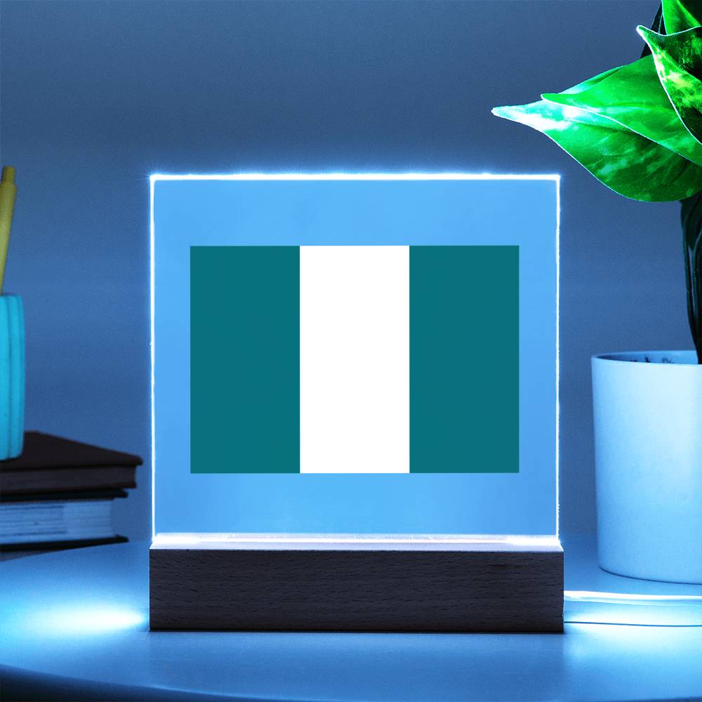 FLAG OF NIGERIA - SQUARE ACRYLIC PLAQUE