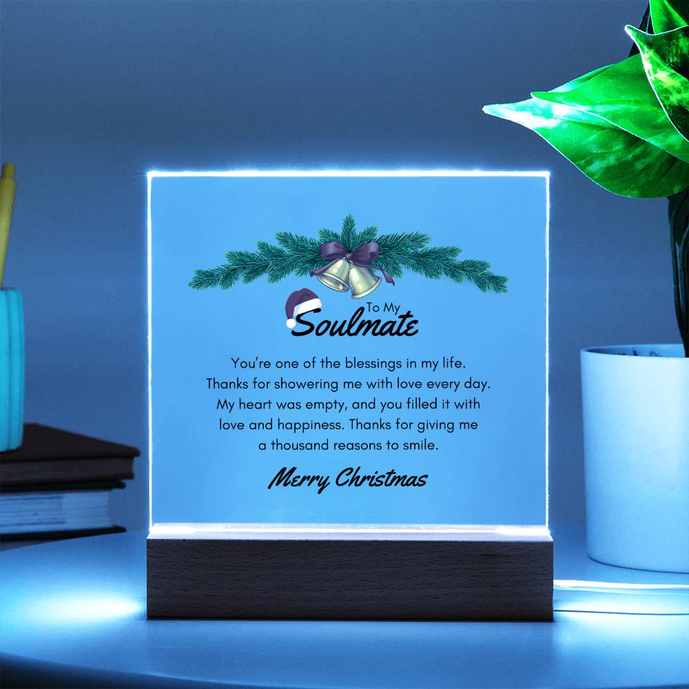 Christmas Gifts, To Soulmate, Acrylic Square Plaque, You Are One Of The Blessings In My Life