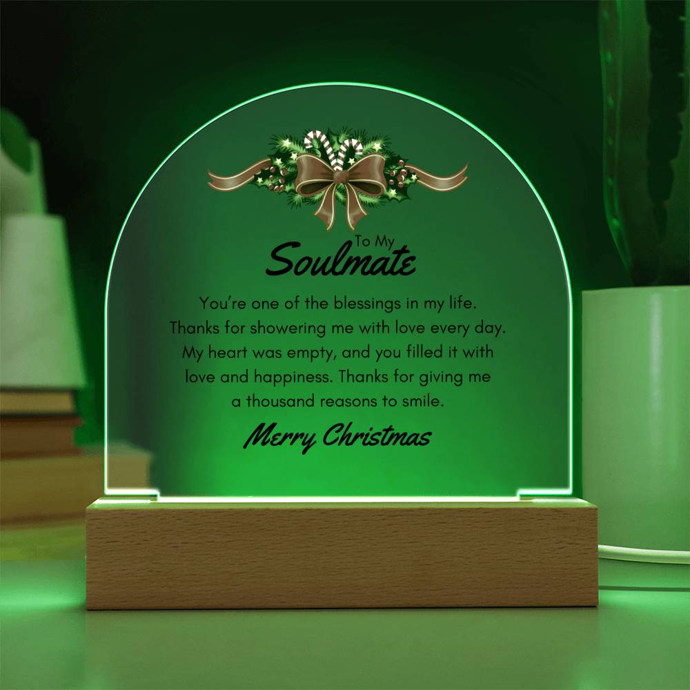 Christmas Gifts, To Soulmate, Acrylic Dome Plaque, You Are One Of The Blessings In My Life