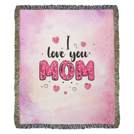 Heirloom Woven Blanket Portrait, I Love You, Mom