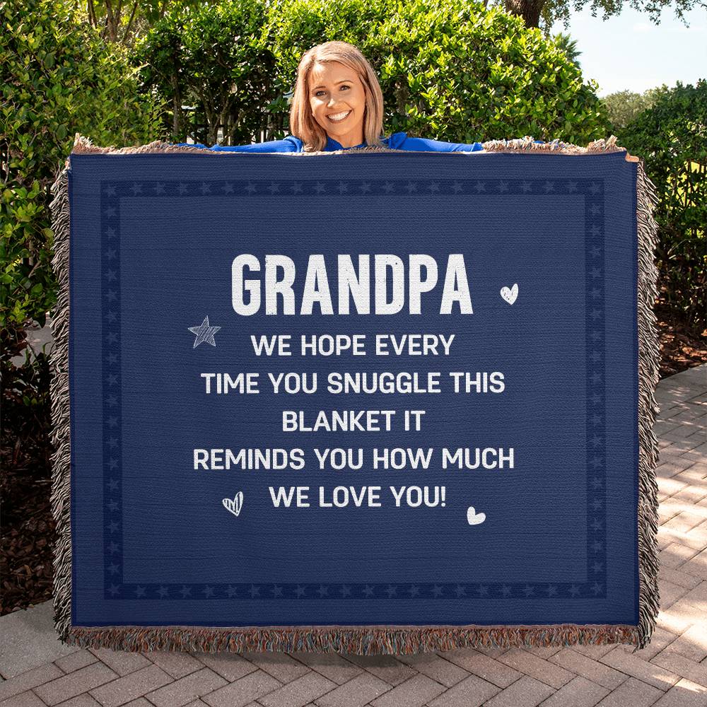 Heirloom Woven Blanket Landscape, To Grandpa, It Reminds You How Much We Love You