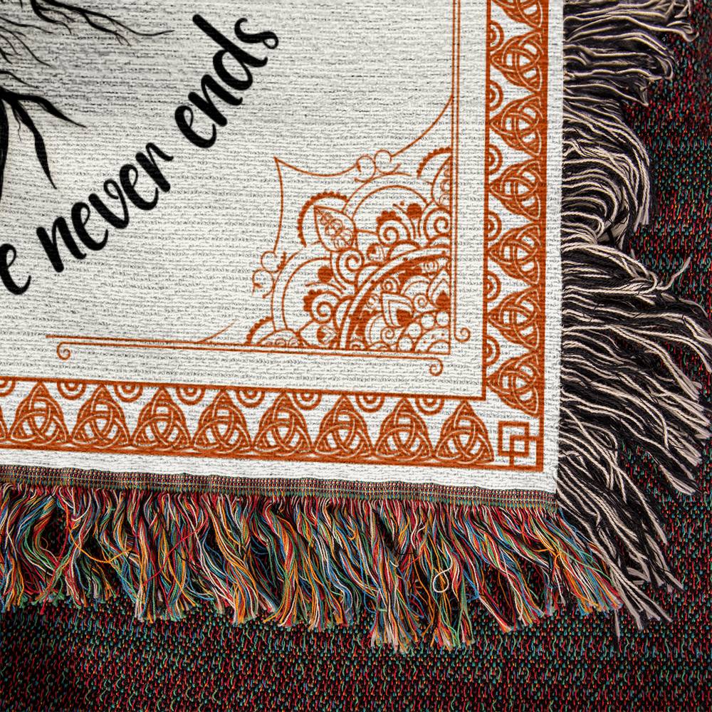 Heirloom Woven Blanket Landscape, Family Where Life Begins And Love Never Ends