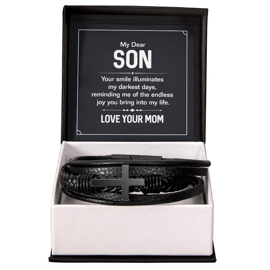 007 - TO SON FROM MOM - MEN'S CROSS BRACELET