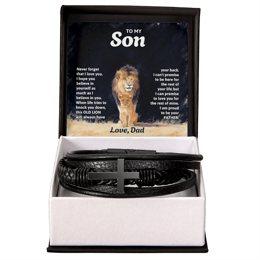 Men's Cross Bracelet, To Son, I Hope You Believe In Yourself As Much As I Believe In You