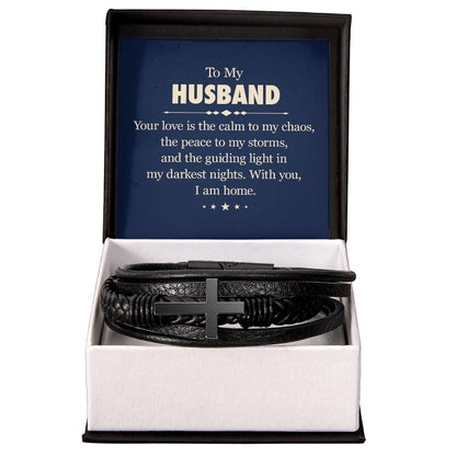 009 - TO HUSBAND FROM WIFE - MEN'S CROSS BRACELET