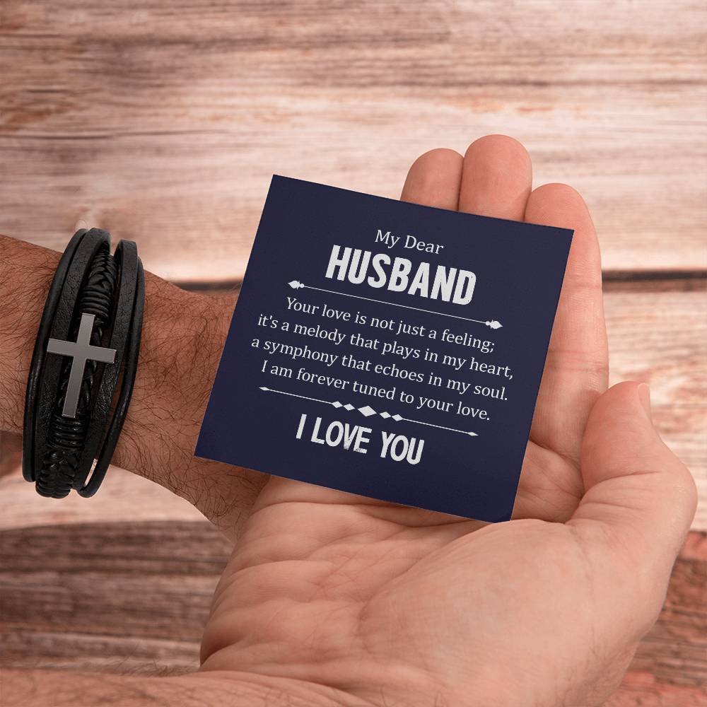 008 - TO HUSBAND FROM WIFE - MEN'S CROSS BRACELET