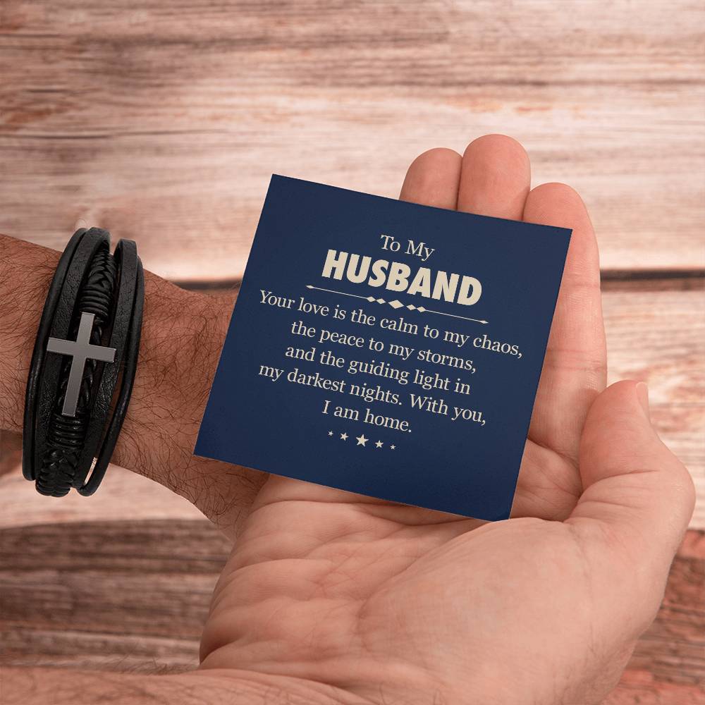 009 - TO HUSBAND FROM WIFE - MEN'S CROSS BRACELET