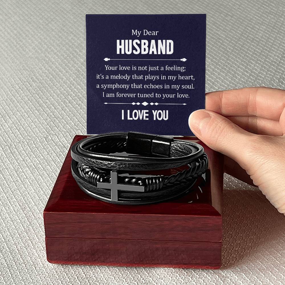 008 - TO HUSBAND FROM WIFE - MEN'S CROSS BRACELET