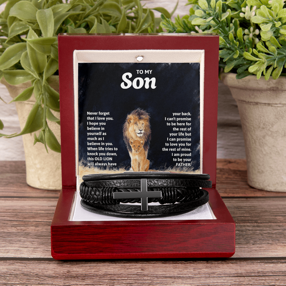 Men's Cross Bracelet, To Son, I Hope You Believe In Yourself As Much As I Believe In You