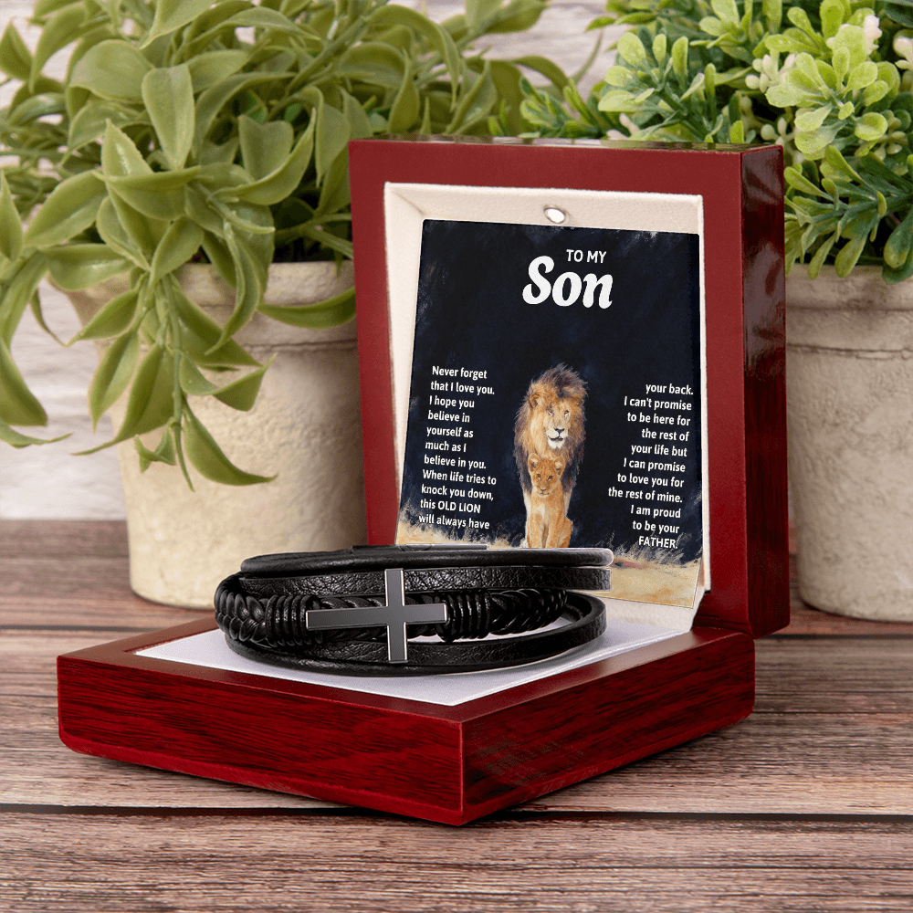 Men's Cross Bracelet, To Son, I Hope You Believe In Yourself As Much As I Believe In You
