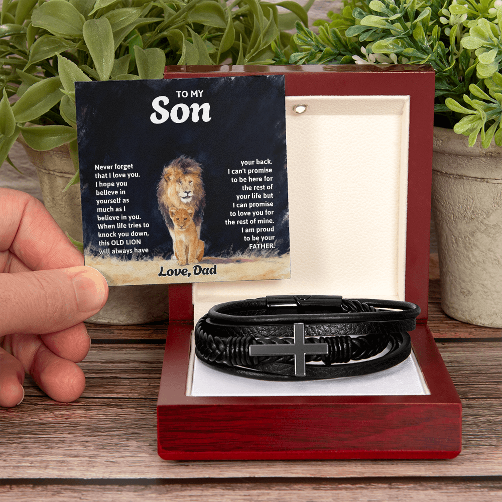 Men's Cross Bracelet, To Son, I Hope You Believe In Yourself As Much As I Believe In You